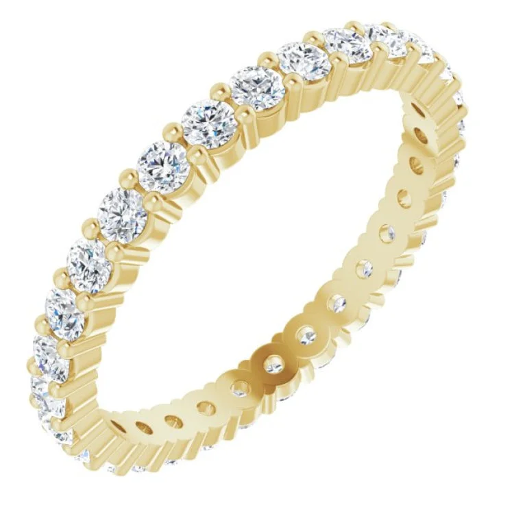 Ladies rings classic designs-14K Yellow 9/10 CTW Lab-Grown Diamond Eternity Band Size 6