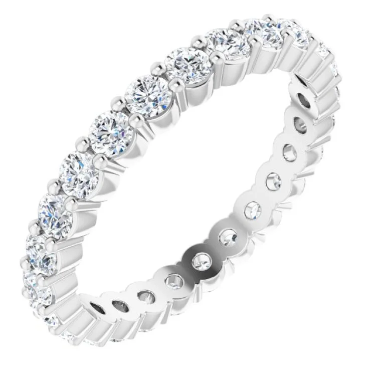 Ladies rings gift ideas-Platinum 3/4 CTW Natural Diamond Eternity Band Size 4