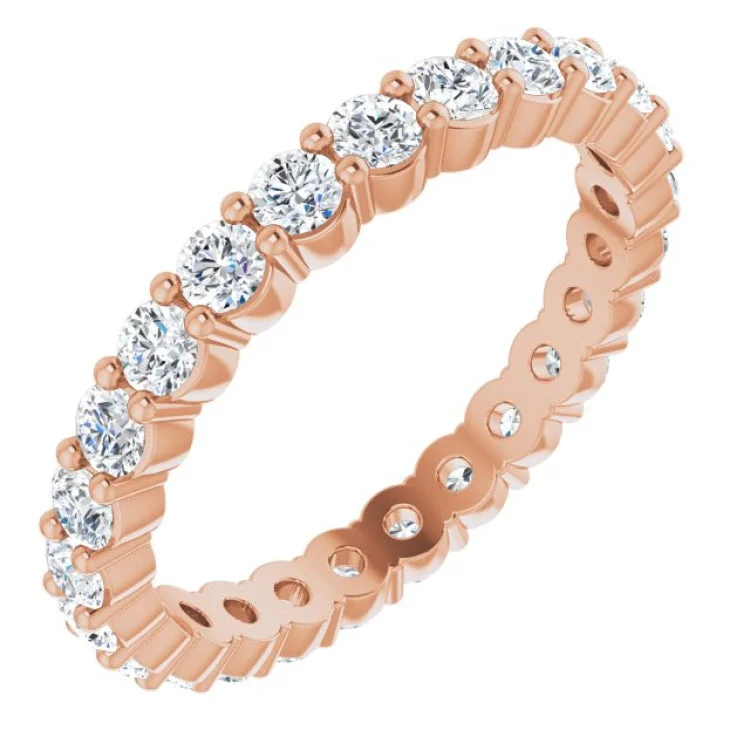 Ladies rings holiday gifts-14K Rose 3/4 CTW Natural Diamond Eternity Band Size 4