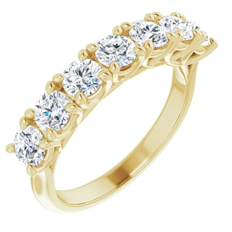 Ladies rings sister sets-14K Yellow 1 1/3 CTW Natural Diamond Seven-Stone Anniversary Band