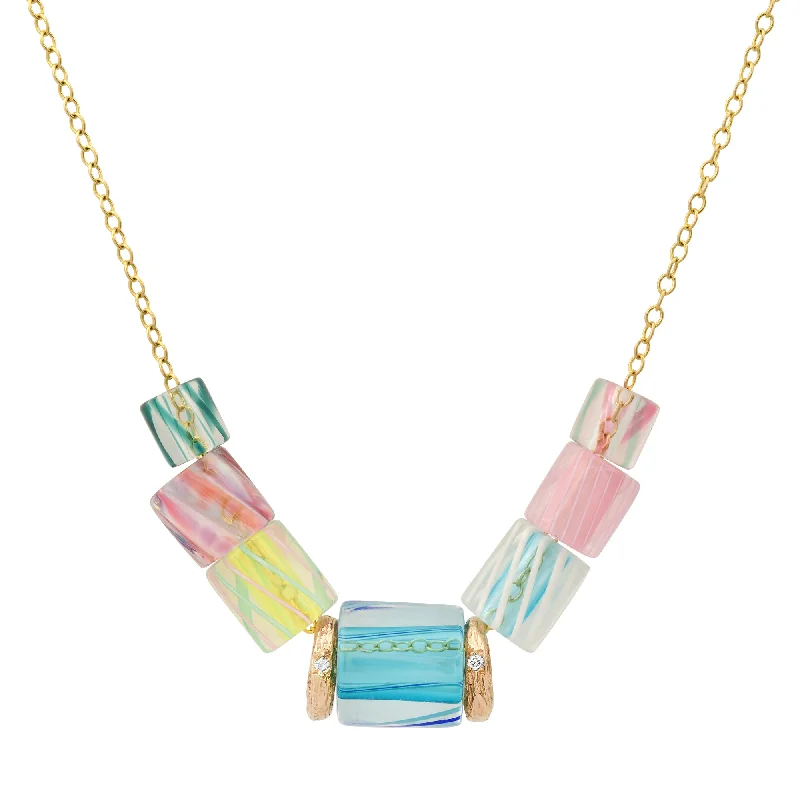 Ladies rings titanium picks-Rainbow Candy Necklace