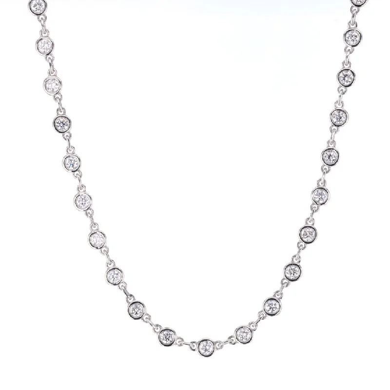 Ladies rings limited editions-2.76 ctw Lab-Grown Diamond Bubble Station Necklace