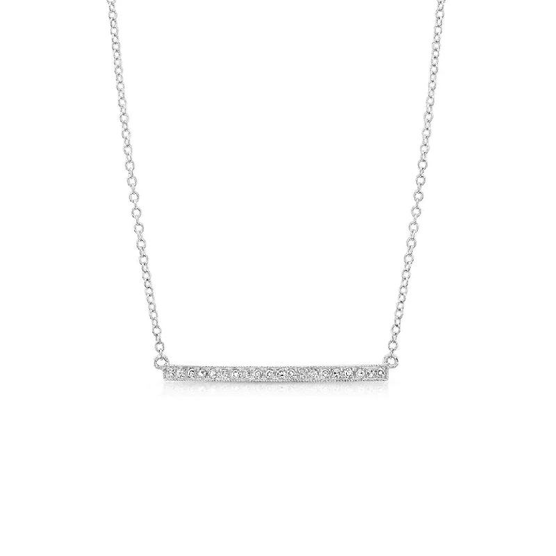 Ladies rings care tips-0.11 ctw Diamond Bar Necklace