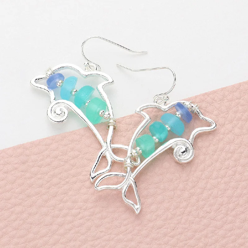 Ladies earrings daily wear-Sea Life Seaglass Earrings