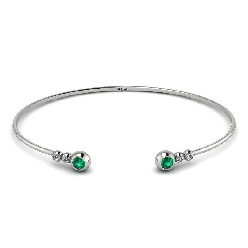 Ladies bracelets elegant looks-Geometric Bezel Emerald Bracelet - Josie No. 6