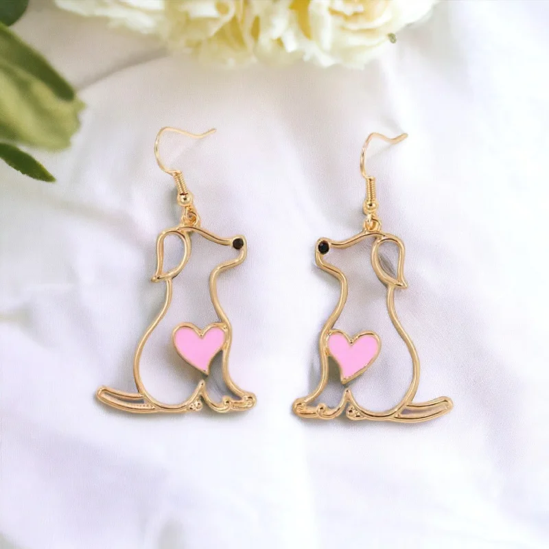 Ladies earrings daily wear-Beautiful Puppy Love Earrings