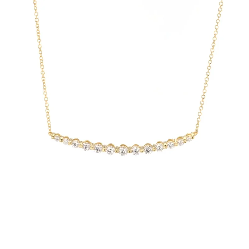 Ladies rings discount offers-0.56 ctw Diamond Curved Bar Necklace