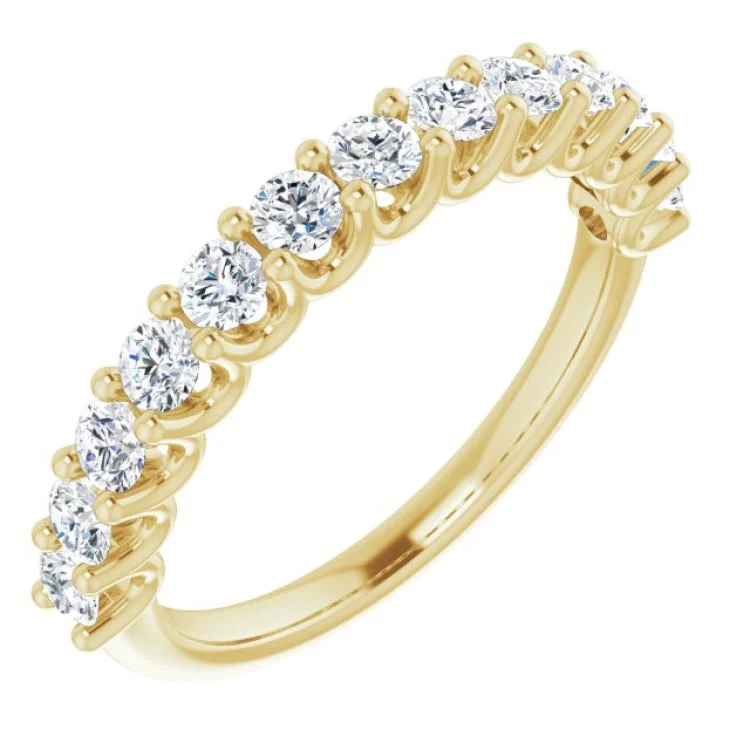 Ladies rings ring finger-14K Yellow 9/10 CTW Lab-Grown Diamond Anniversary Band