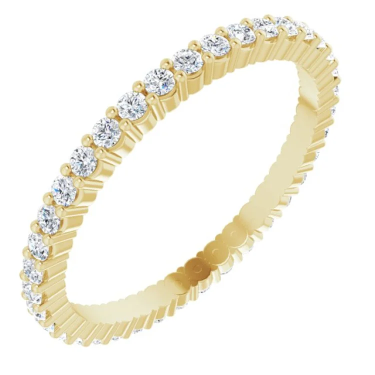 Ladies rings open patterns-14K Yellow 1/2 CTW Lab-Grown Diamond Eternity Band Size 7.5