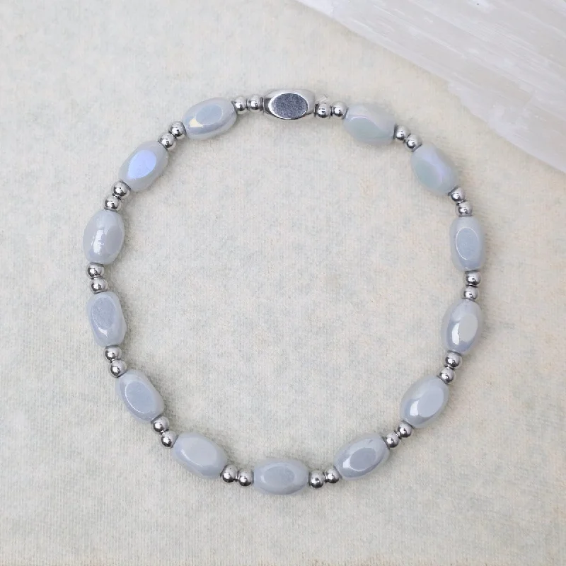 Ladies bracelets customer reviews-All in Pop Of Color Bracelet in Glacier Grey & Stainless Steel