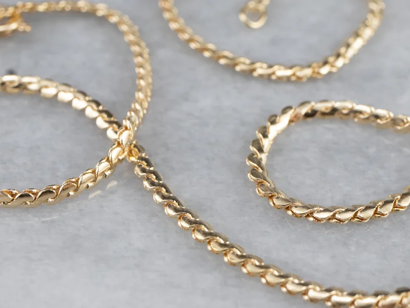 Ladies rings viral designs-18K Gold Serpentine Chain Necklace