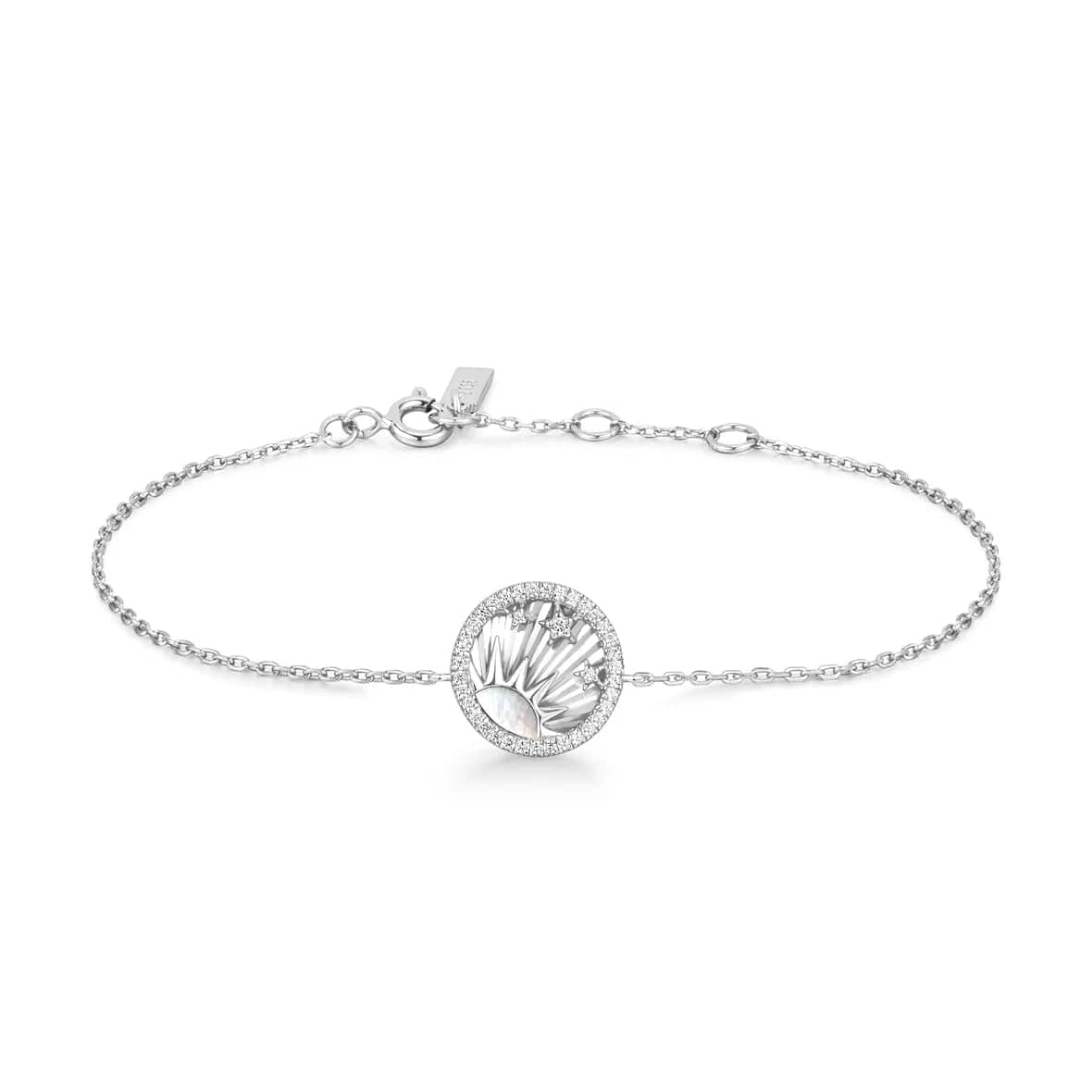 Ladies bracelets casual designs-Silver Shiny Sun Stars Bracelet