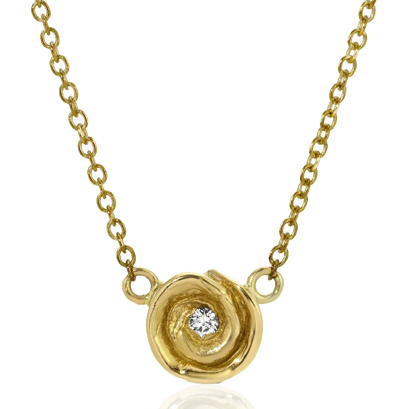 Ladies rings cute accents-Rosebud Necklace, Large