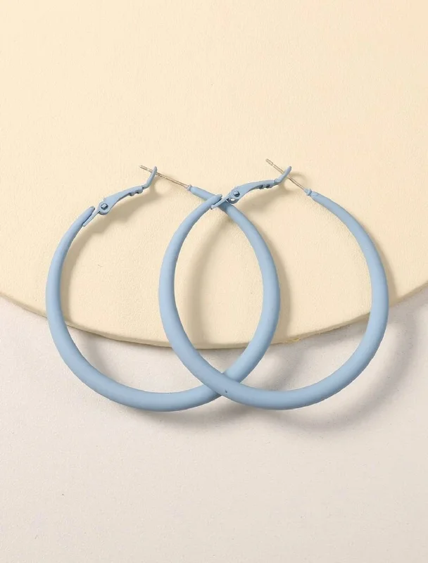 Ladies earrings e-commerce sites-Beautiful Baby Blue Hoop Earrings