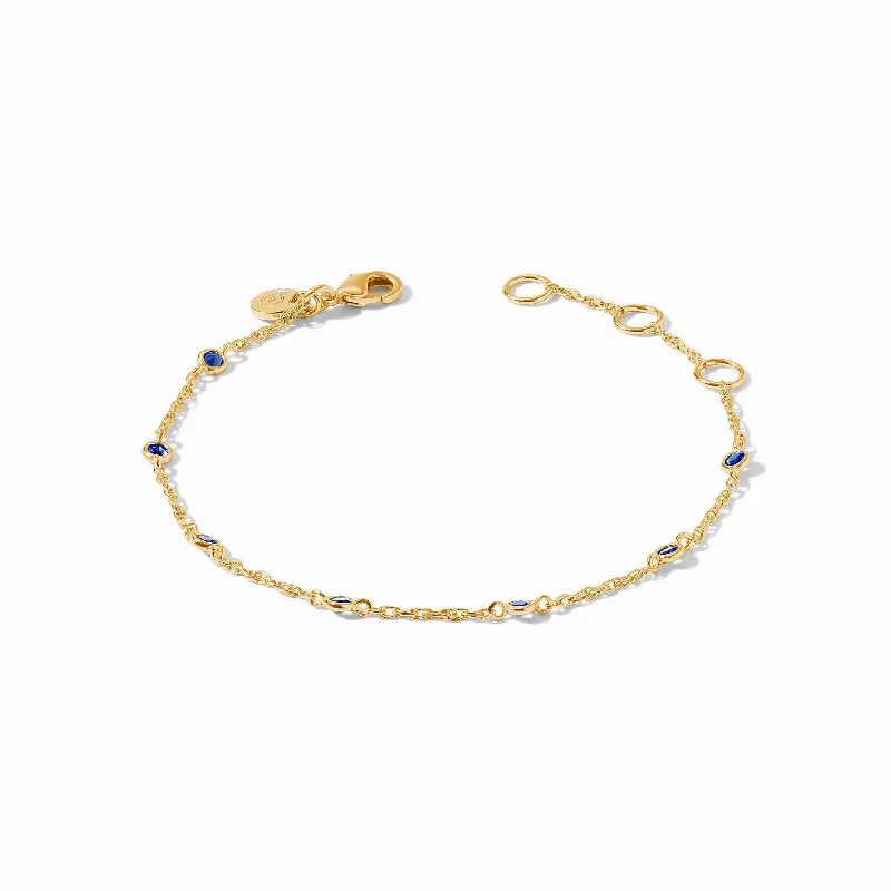 Ladies bracelets synthetic jewels-Sapphire CZ Celeste Delicate Bracelet