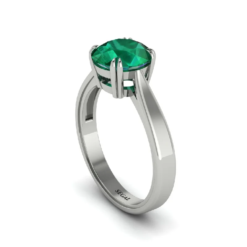 Ladies engagement rings budget options-Emerald 14K Gold Solitaire Engagement Ring - Allie No. 6