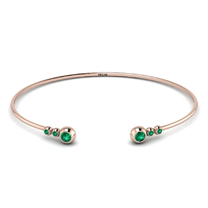 Ladies bracelets European charm-Geometric Bezel Emerald Bracelet - Josie No. 20