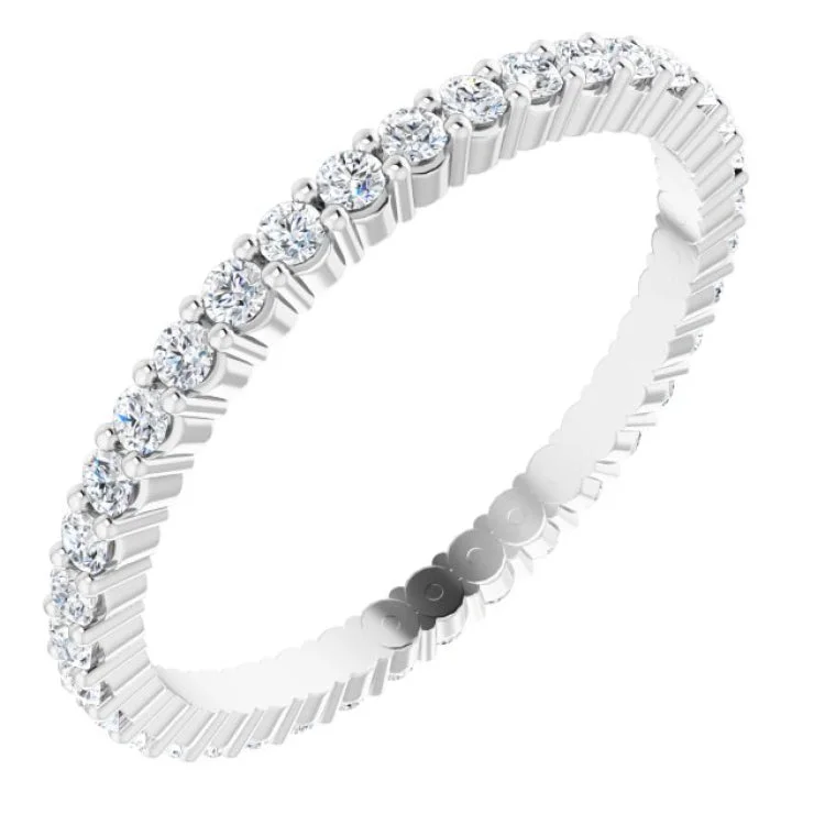 Ladies rings diamond accents-14K White 1/2 CTW Lab-Grown Diamond Eternity Band Size 6.5