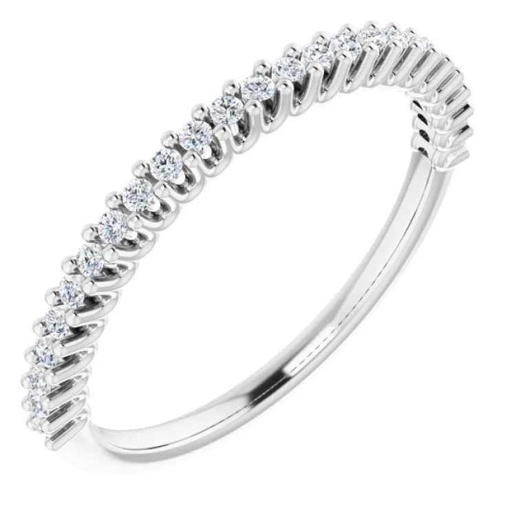 Ladies rings sterling silver-Platinum 1/5 CTW Lab-Grown Diamond Anniversary Band