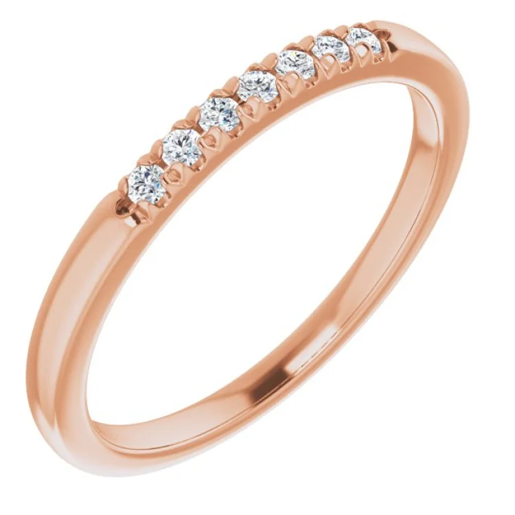 Ladies rings sentimental picks-14K Rose 1/10 CTW Natural Diamond Anniversary Band