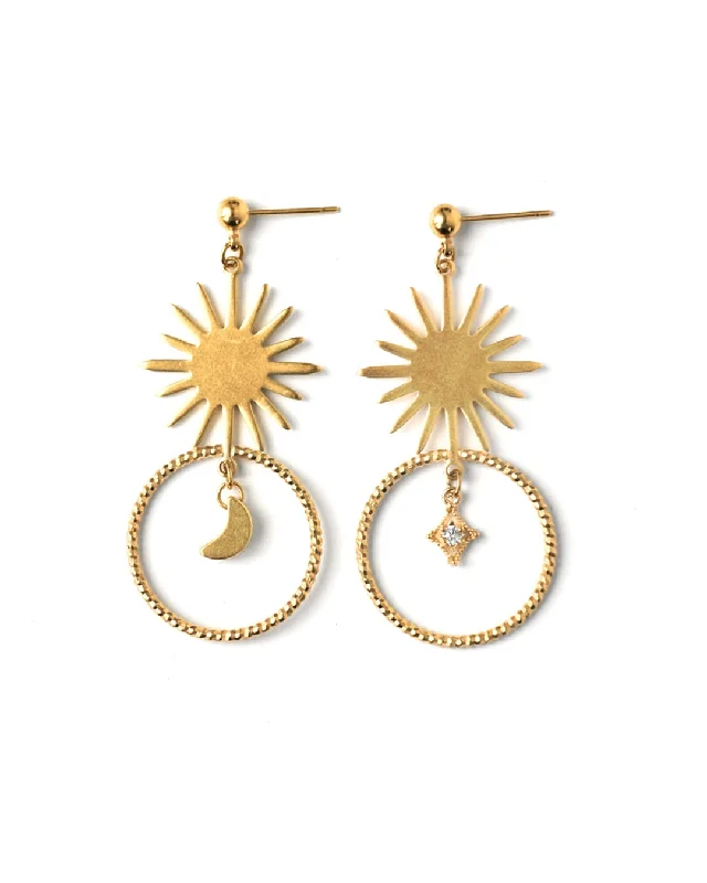 Ladies earrings hoop designs-Nebula Gold Earrings