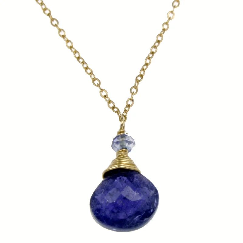 Ladies rings investment value-Iolite One Drop Necklace