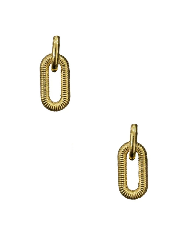 Ladies earrings Valentine’s Day-Coil Link Earrings - Gold