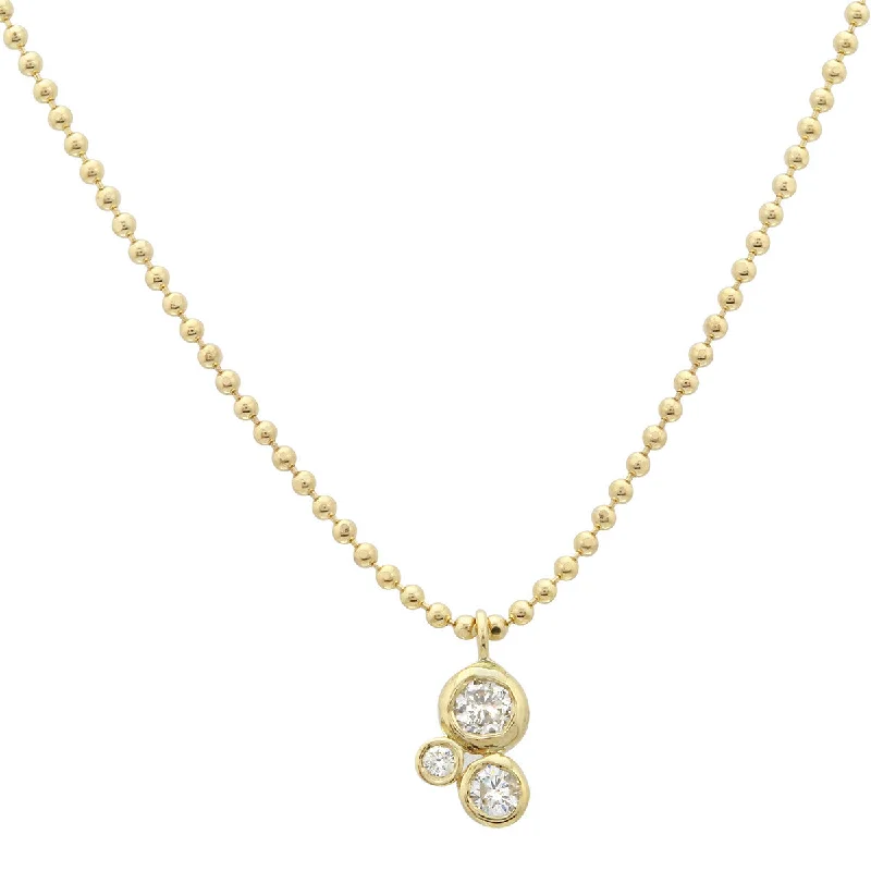 Ladies rings group styles-Trio Cluster Necklace