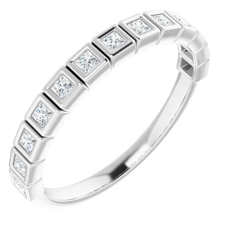 Ladies rings luxurious designs-14K White 1/3 CTW Natural Diamond Anniversary Band