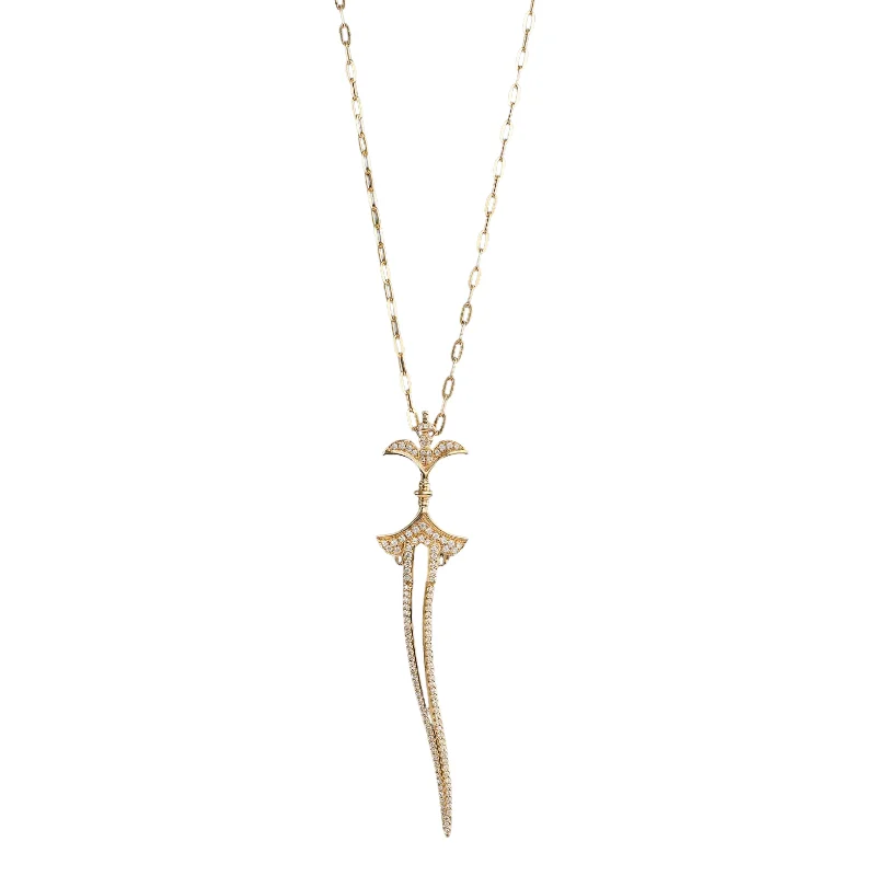 Ladies rings European styles-Diamond Dagger Necklace