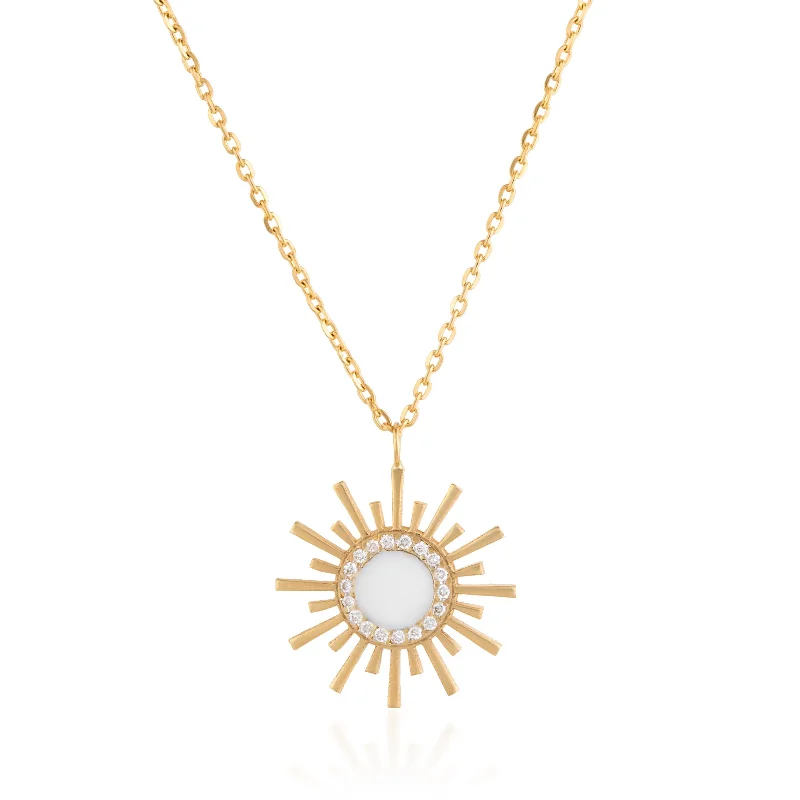 Ladies rings sentimental picks-Soleil Diamond Necklace with Enamel