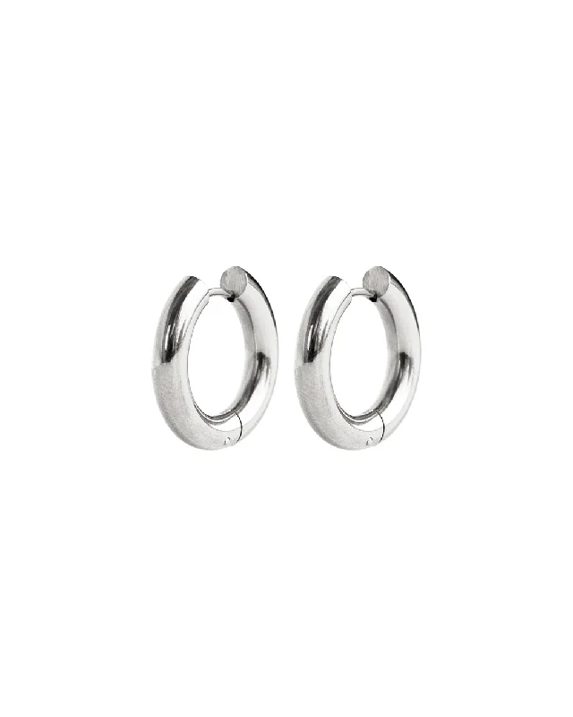 Ladies earrings European charm-Hugo Silver Hoop Earrings