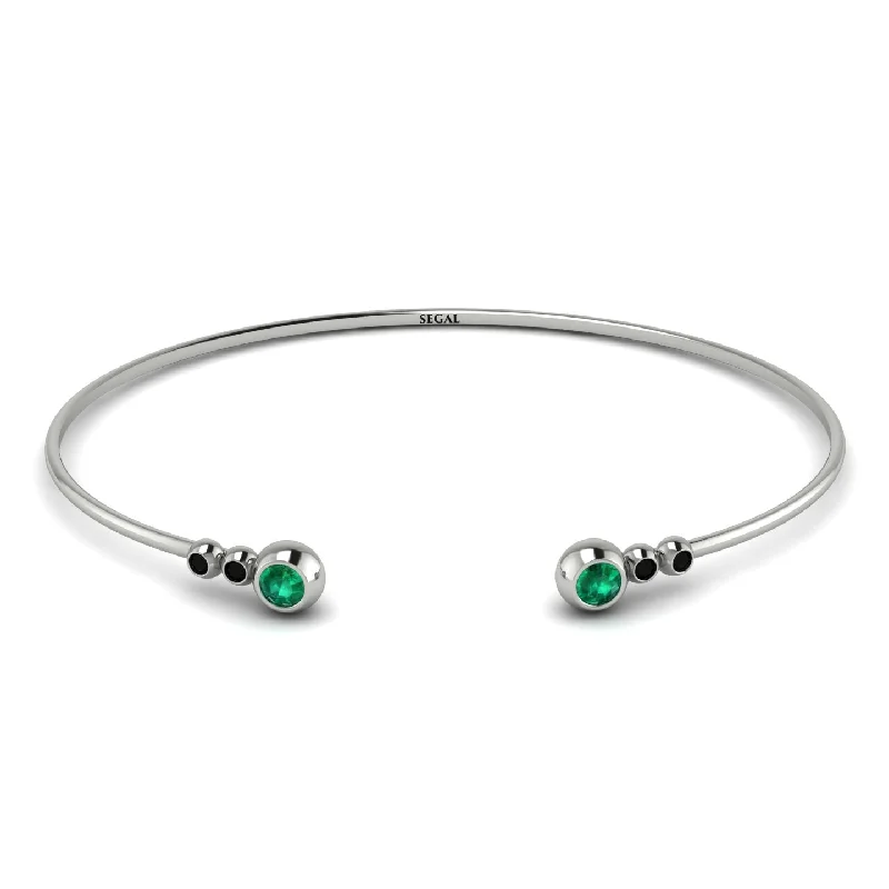 Ladies bracelets creative pieces-Geometric Bezel Emerald Bracelet - Josie No. 36