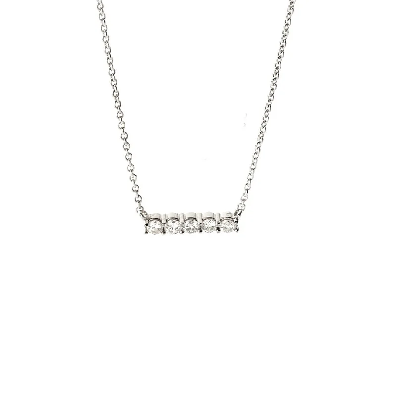 Ladies rings social media trends-0.45 ctw Diamond Bar Necklace