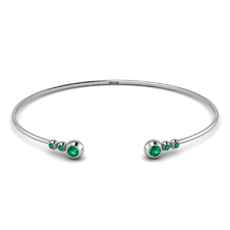 Ladies bracelets proposal surprises-Geometric Bezel Emerald Bracelet - Josie No. 21