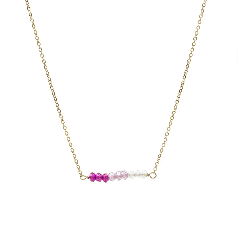 Ladies rings youthful flair-Ombre Bar Necklace