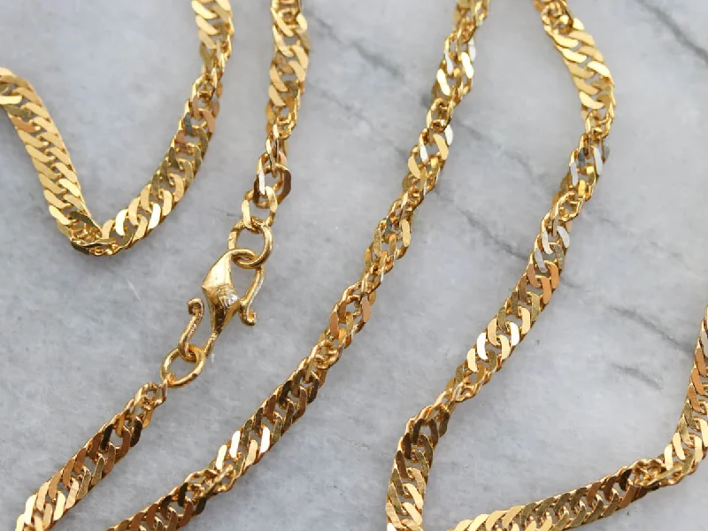 Ladies rings viral designs-High Karat Gold Fancy Twist Chain Necklace