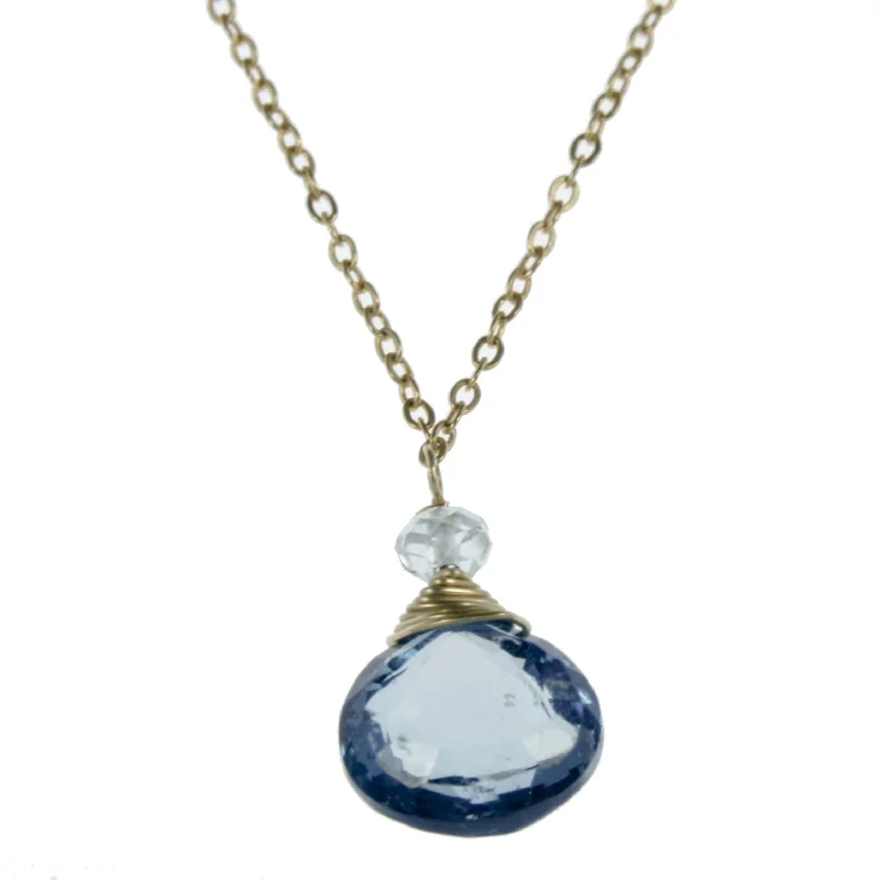 Ladies rings age suitability-London Blue Topaz One Drop Necklace