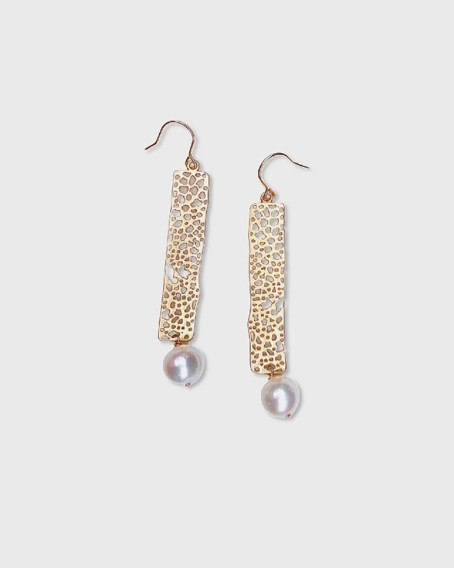 Ladies earrings price range-Pearl Bar Earrings