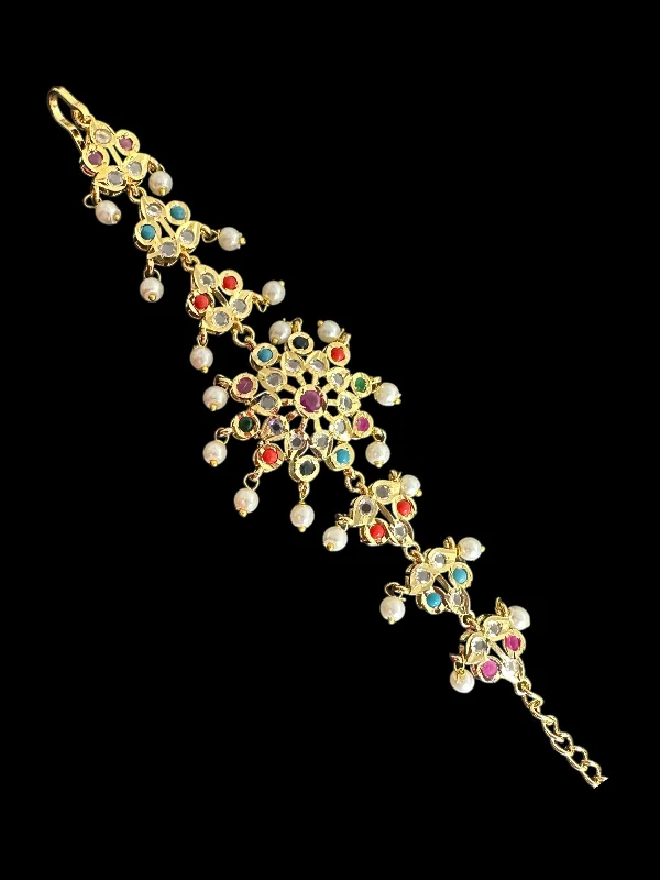 Ladies bracelets Christmas styles-Amal hyderabadi bracelet in navratan   ( READY TO SHIP )