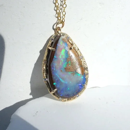 Ladies rings care tips-Opal Tide Necklace