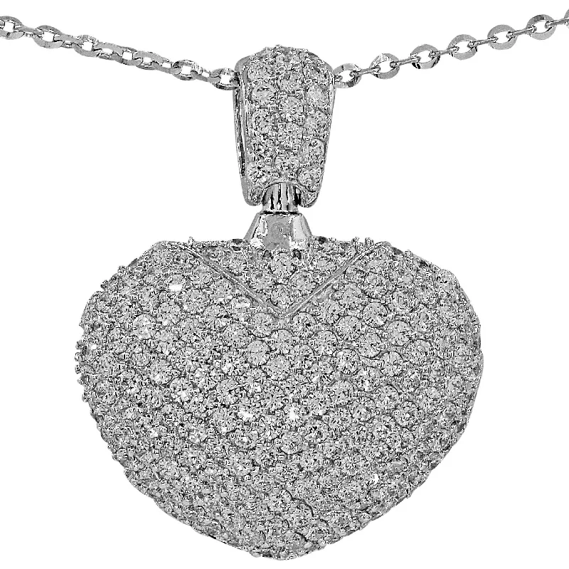 Ladies rings price range-Luxurious Puff Heart Necklace