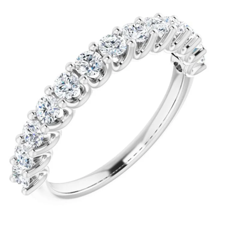 Ladies rings open patterns-14K White 9/10 CTW Lab-Grown Diamond Anniversary Band