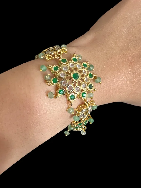 Ladies bracelets engraved names-Amal hyderabadi bracelet in green ( READY TO SHIP )