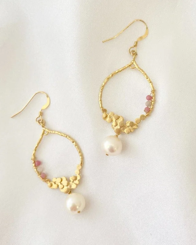 Ladies earrings fashion picks-Pearl Chandelier Earrings