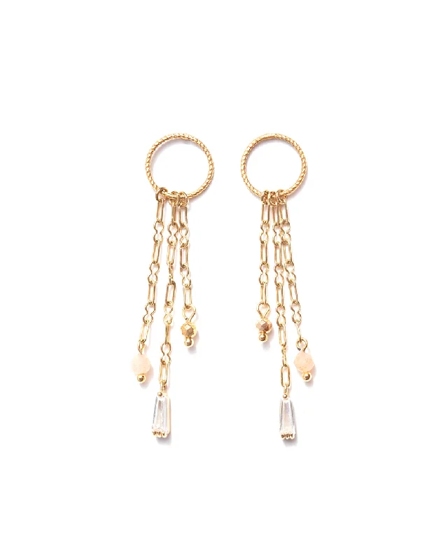 Ladies earrings creative pieces-Charlie Gold Earrings