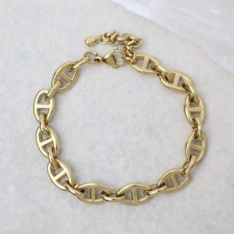 Ladies bracelets girlfriend gifts-Mariner Chain Bracelet in Gold Plated Stainless Steel