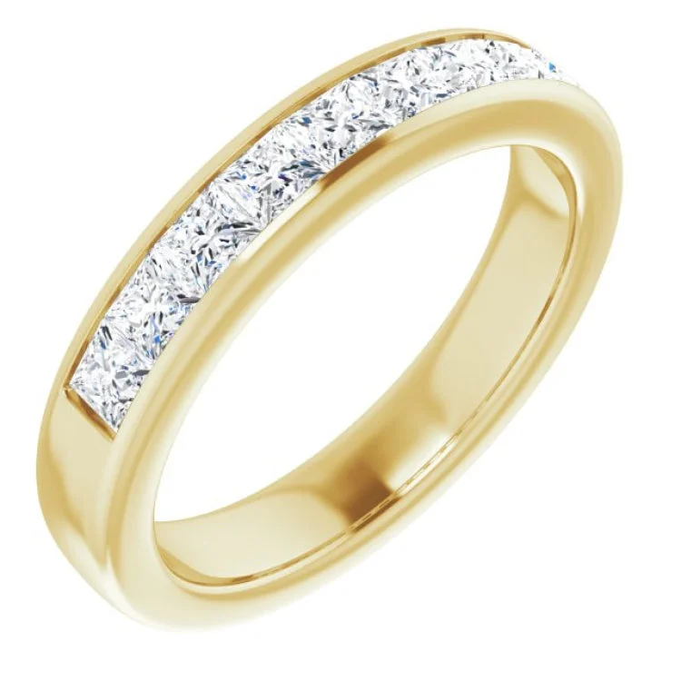 Ladies rings viral designs-14K Yellow 1 3/8 CTW Natural Diamond Band