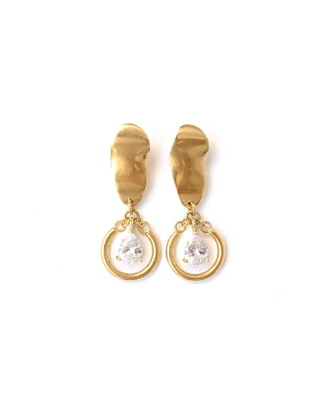 Ladies earrings online shopping-Calypso Gold Earrings