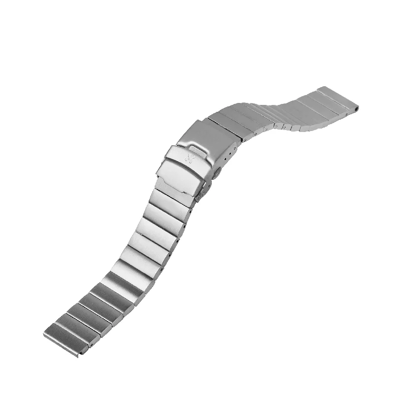 Ladies bracelets designer brands-Straight End Watch Bracelet: Ladder Brushed Finish